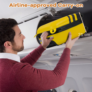 2-Piece Kid's Luggage Set - Yellow by Costway