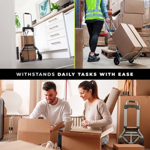 Folding Hand Truck 80kg Max Load - Black / Silver by WMR