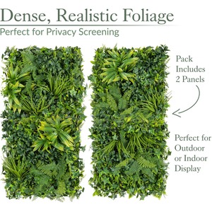 Artificial Evergreen Living Wall 4Pc - Green by Christow