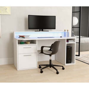 Power Z Gaming Desk White - White by Flair