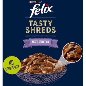Felix Tasty Shreds Mixed Selection Wet Cat Food in Gravy - 12 by Felix