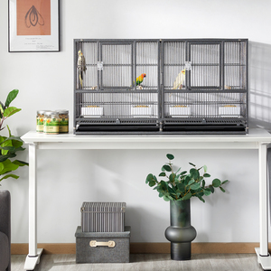 Wide Bird Cage with Divider - Black by Yaheetech