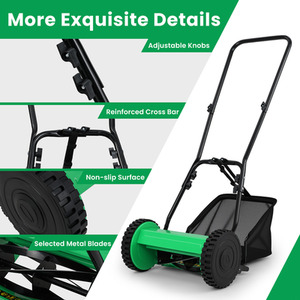 Push Lawn Mower Manual Grass Sweeper by Costway