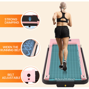 2 in 1 Foldable Home Fitness Walking Running Treadmill With Handrail - Pink