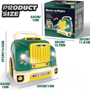 Take Apart Motor Vehicle Car Service Station Engine Toy - green