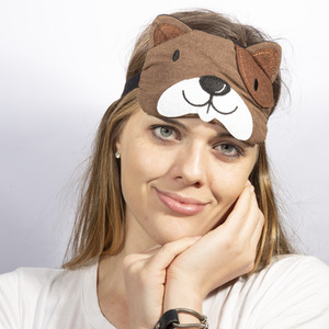 Sleepy Animal Hot and Cold Gel Packs Soothing Eye Mask - Brown / Brown Dog by Ultra