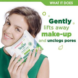 Simple Biodegradable Micellar Wipes with Glycerin and Pro-Vitamin B5 - White / 10 by Simple