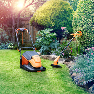 LawnMaster 1500W Electric Hover Mower Collect and Grass Trimmer Set - Orange by LawnMaster