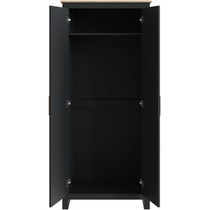 Lancaster 3 Piece Bedroom Set - Wardrobe, Chest of Drawers, Bedside - Black by GFW