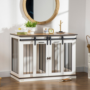 PawHut Dog Crate Furniture for Large Dogs and Small Dogs - White by PawHut