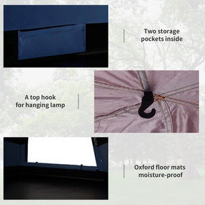 Outsunny Six Man Hexagon Pop Up Tent - Blue by Outsunny