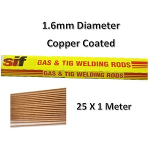 1 Mtr Mild Steel Welding Rods 1.6mm - 25 Pack SIF - Bronze by SIF