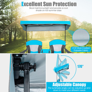 Double Sunshade Folding Chairs by Costway