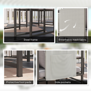 Outsunny 9 Piece Cube Garden Dining Set with Cushions - Grey by Outsunny