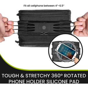 Eelo Bike Frame Bag with Phone Holder. Waterproof Bicycle Top Tube Bag. - Black by eelo