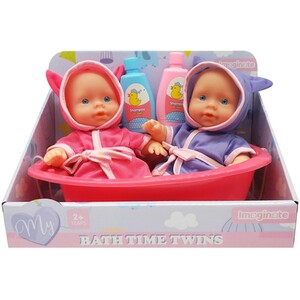 20cm Bathtime Twins - Pink by Imaginate