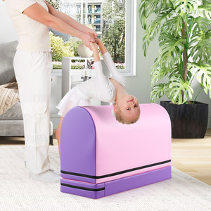 Mailbox Tumbling Mat Gymnastics Vaulting Box - Purple & Pink by Costway