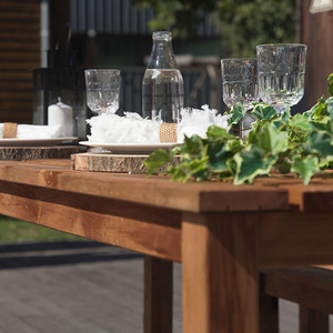 Banket 6 Seater Wooden Dining Set - Brown by Cerland