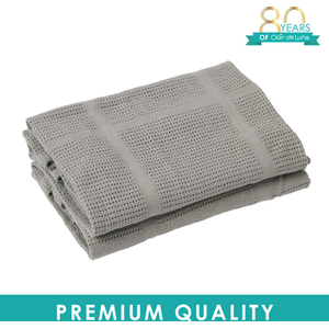 Soft Cotton Cellular Pram Blanket - Grey by Clair de Lune