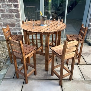 Deluxe Alfresco Bar Set Six Seater - Redwood by Charles Taylor