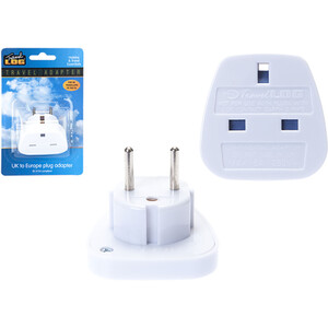 UK to Europe Travel Adaptor - White by TRAVEL LOG