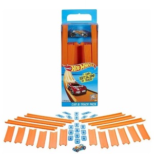 Mattel Hot Wheels Track Builder Straight Track with Car - Multi-Coloured by Hot Wheels