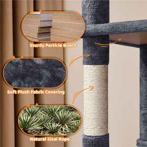Large Cat Tree with Scratching Posts - Dark Grey by Yaheetech