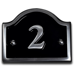 Aluminium Bridge House Number 2 - Black by The House Nameplate Company