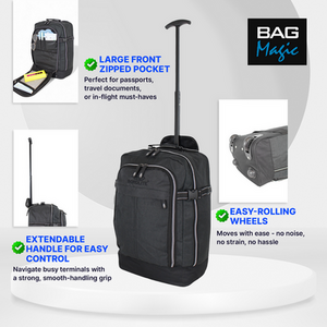 RyanAir Approved Cabin Holdall on Wheels - 20L, 40x25x20cm by Bordlite