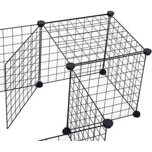 PawHut DIY Pet Playpen Metal Wire Fence 12 Panel for Small Animals - Black by Pawhut