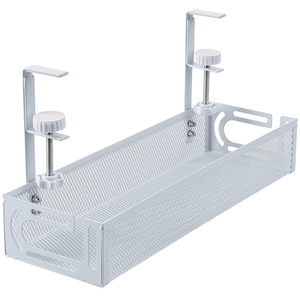 Under Desk Clamp-On Cable Management Tray - White by Livingandhome