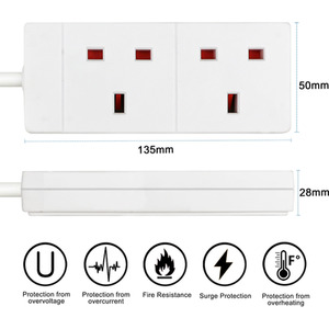 2 Way Extension Leads - White / 10m by ExtraStar