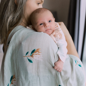 Miilk Muslin Swaddle Blanket - Sage Protea by Miilk