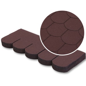 25 Pieces Asphalt Roof Shingles Fish Scales Design - Brown by NOVECRAFTO