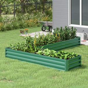 L-Shaped Metal Flower Bed 277*207*30cm - Dark Green by lifeideas