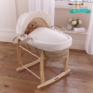 Dimple Palm Moses Basket - Grey by Clair de Lune