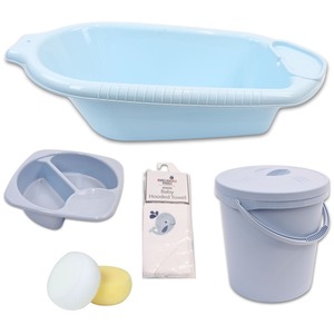 Blue Mini Bathing Bundle - Blue with Whale Towel by Junior Joy