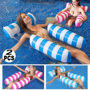 2 pcs Inflatable Water Hammock Pool Chair - blue