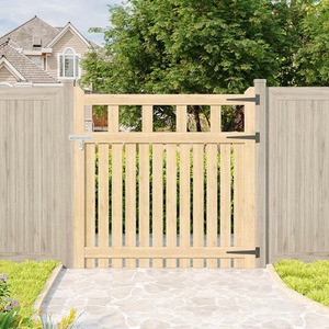 Spruce Wood Garden Fence Gate with Raised Sides by Livingandhome