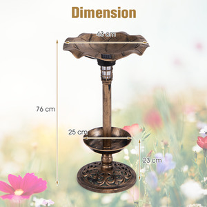 Standing Pedestal Birdbath Feeder Combo by Costway