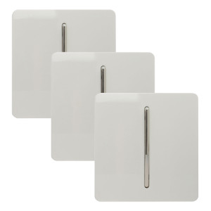 1 Gang 2 Way 10Amp Screwless Long Rocker Switch - White / 3 by Trendiswitch