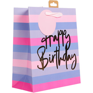 Pack of 4 Pink Medium Birthday Gift Bags - Pink