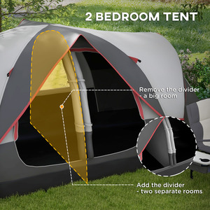 Outsunny Camping Tent with 2 Bedroom and Waterproof Rainfly by Outsunny