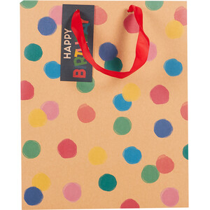 Pack of 3 Kraft Polka Multi Sized Gift Bags