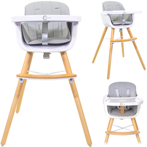Callowesse Elata Wooden Highchair - Grey - Grey by Callowesse
