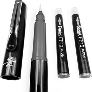 Pentel Pocket Brush Pen - With 2 Ink Cartridge Refills by Pentel