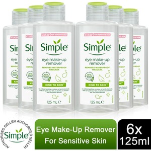 Simple Kind to Skin Eye Make-Up Remover for Sensitive Skin, 125ml - Buy 6 / 6 by Simple