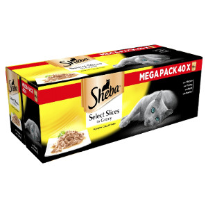 Pack of 40 Sheba Select Poultry Slices In Gravy by Sheba