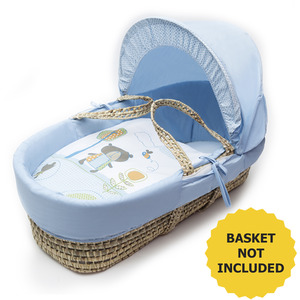 Tiny Ted Blue Moses Basket Bedding Set by Kinder Valley