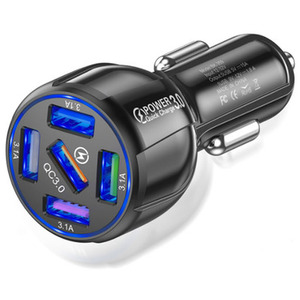 In-Car Five USB Fast Charging Phone Charger - Black